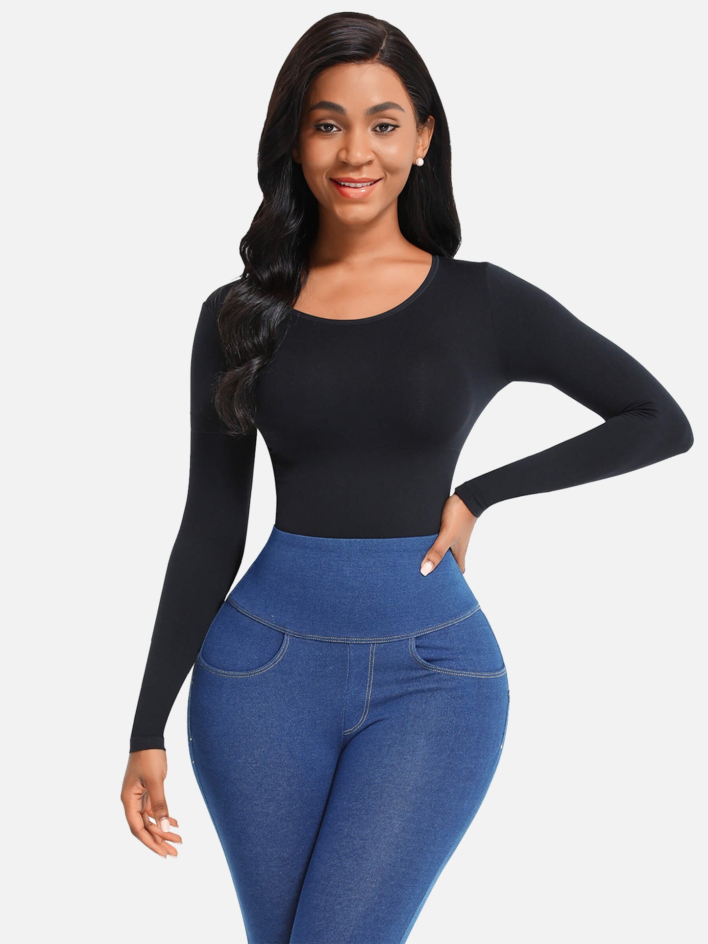Damen Bodysuit Schwarz Größe M Shapewear Elegant 80% Nylon 20% Elasthan-3