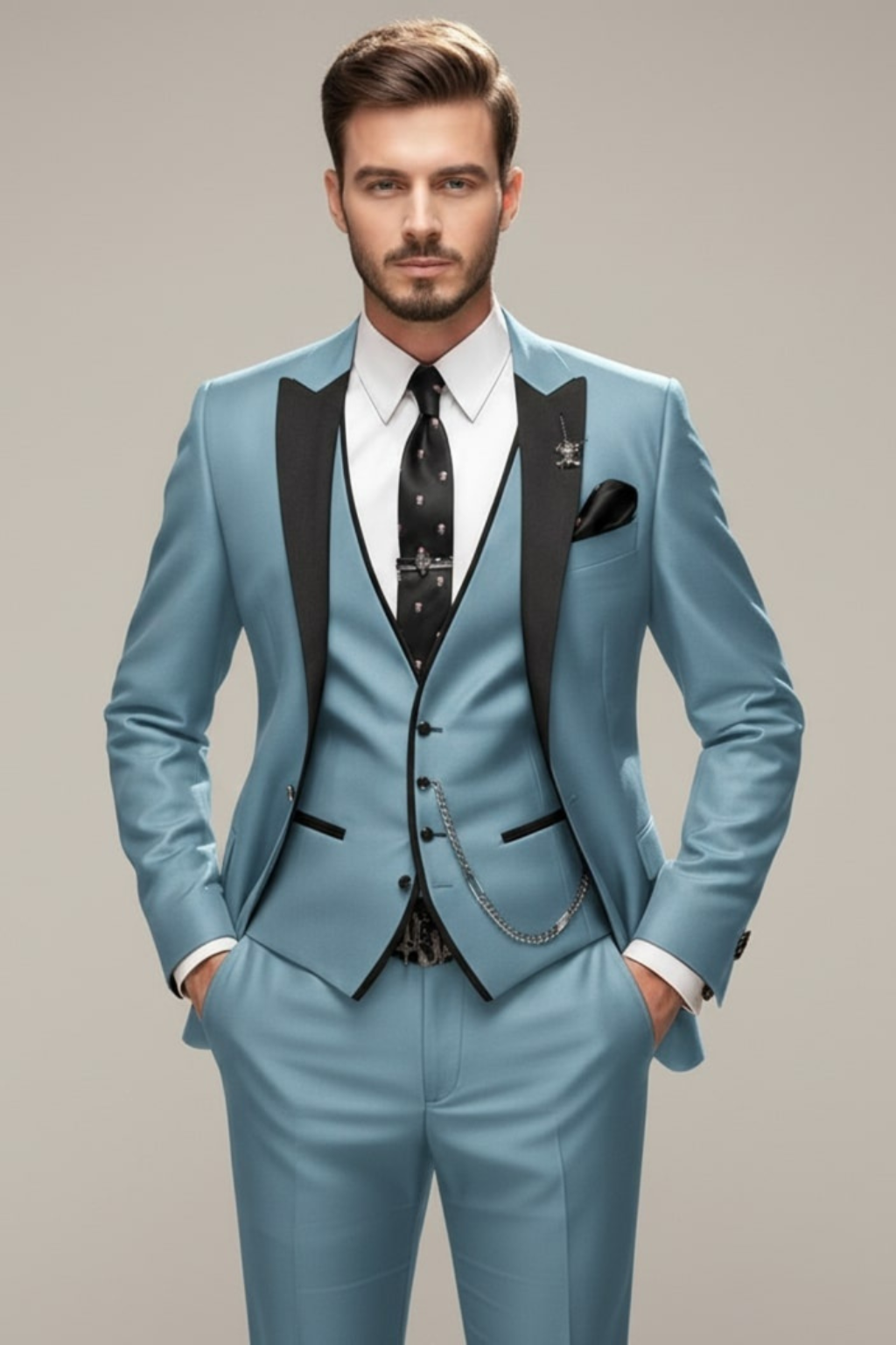 Luxuriöser 3-teiliger Herren Anzug für Galas, Hochzeiten & Events