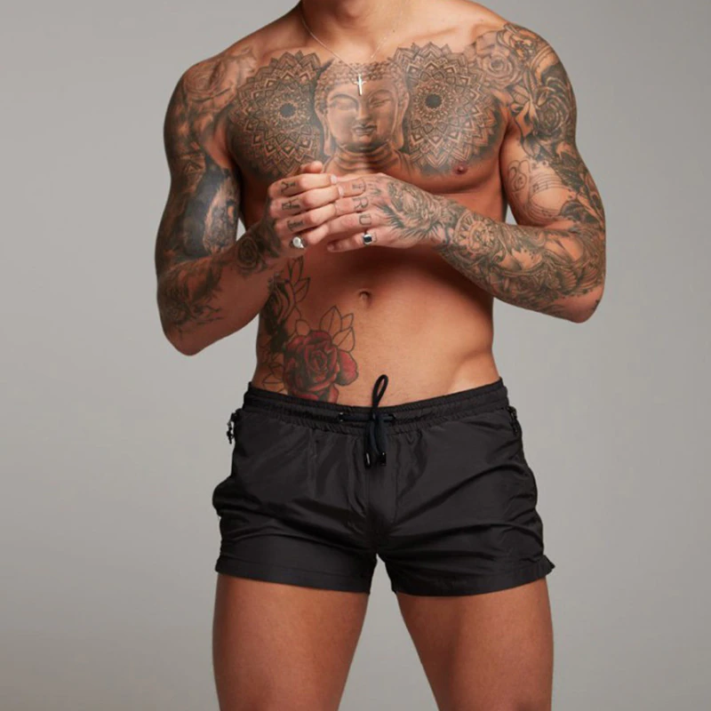 Herren Badeshorts Blau Größe M Atmungsaktiv Schnell Trocknend 100% Polyester-2