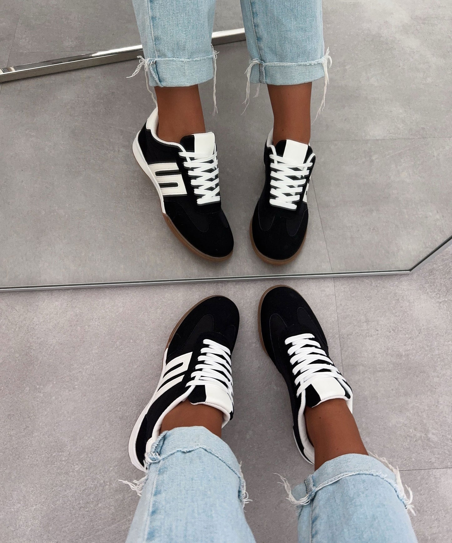 Damen Sneaker Schwarz Größe 38 Leder-4