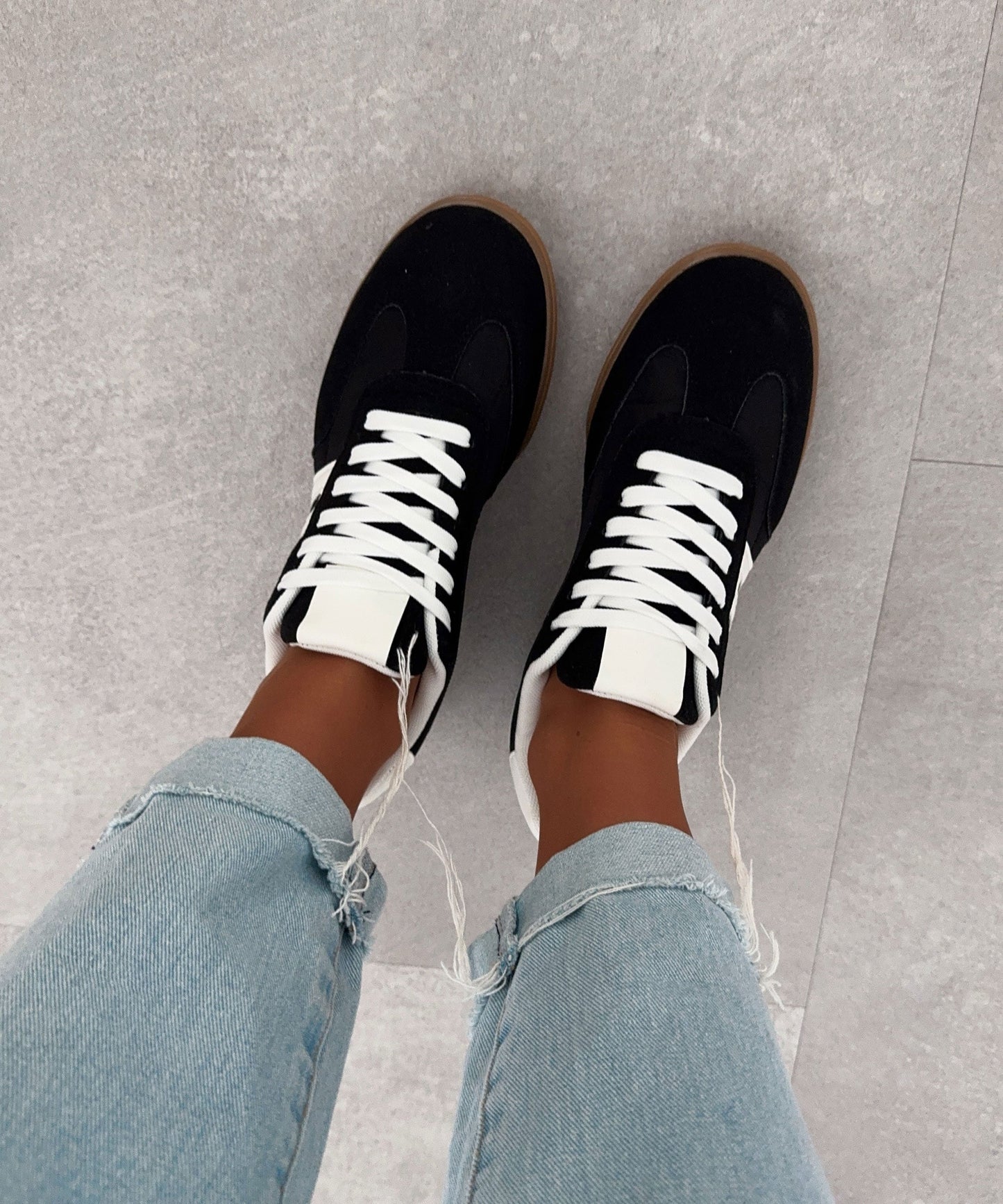Damen Sneaker Schwarz Größe 38 Leder-5