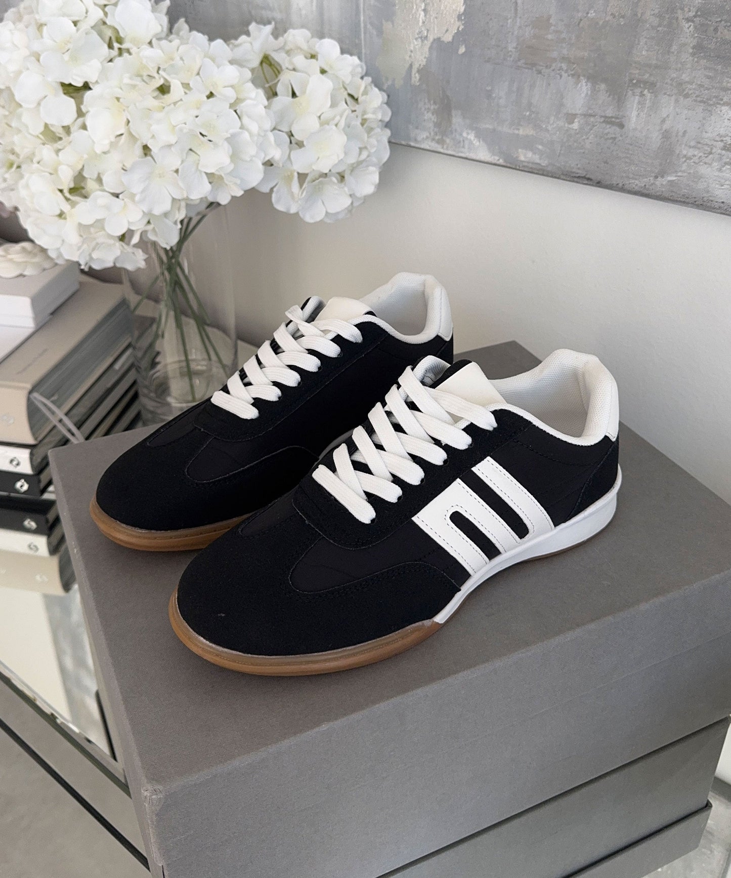 Damen Sneaker Schwarz Größe 38 Leder-6