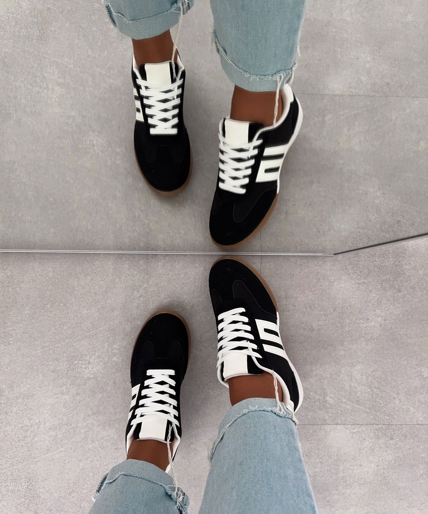 Damen Sneaker Schwarz Größe 38 Leder-3