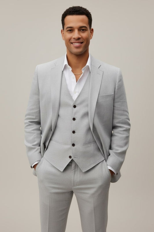 Eleganter 3-teiliger Leinenanzug Herren - Stilvoll für Hochzeit & Business