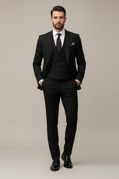 Eleganter 3-teiliger Anzug mit Weste – perfekt für Hochzeiten, Business Meetings oder elegante Abende