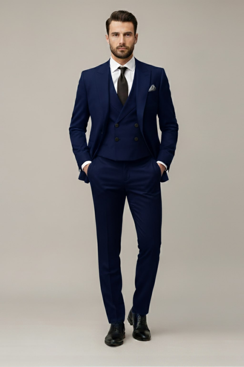 Eleganter 3-teiliger Anzug mit Weste – perfekt für Hochzeiten, Business Meetings oder elegante Abende