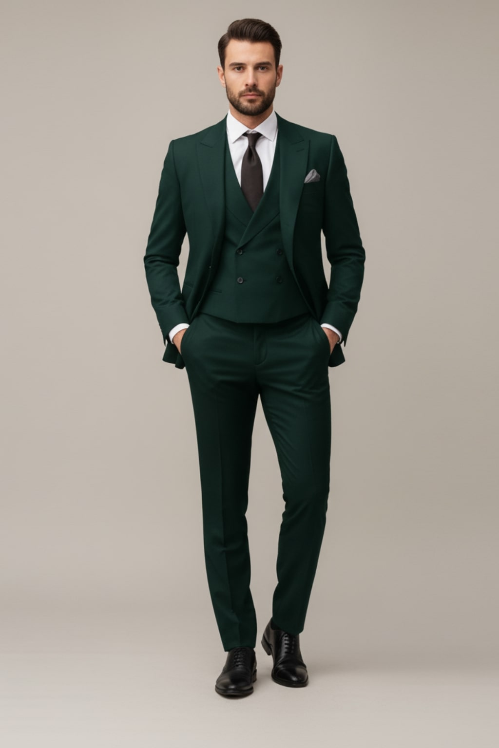 Eleganter 3-teiliger Anzug mit Weste – perfekt für Hochzeiten, Business Meetings oder elegante Abende