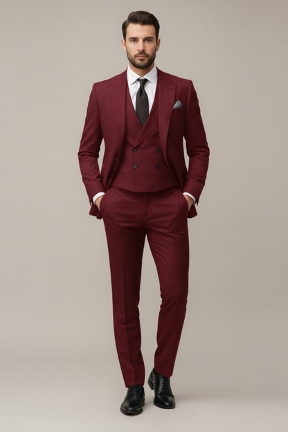 Eleganter 3-teiliger Anzug mit Weste – perfekt für Hochzeiten, Business Meetings oder elegante Abende