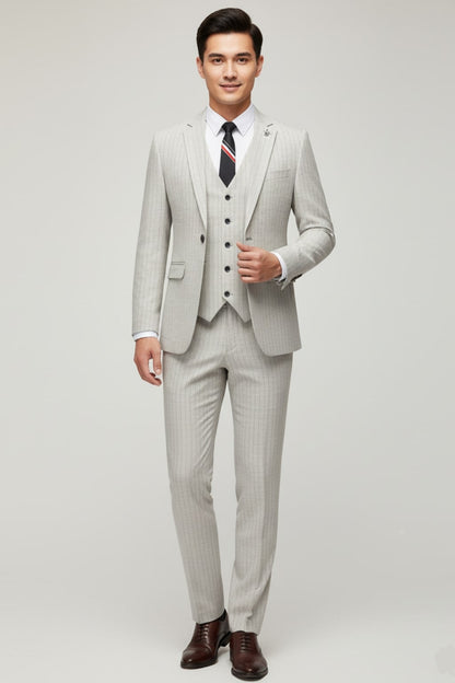 Herren Anzug 3-Teilig - Moderner Nadelstreifen-Look für Business & Events
