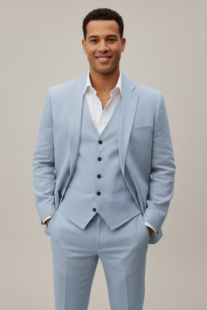 Eleganter 3-teiliger Leinenanzug Herren - Stilvoll für Hochzeit & Business