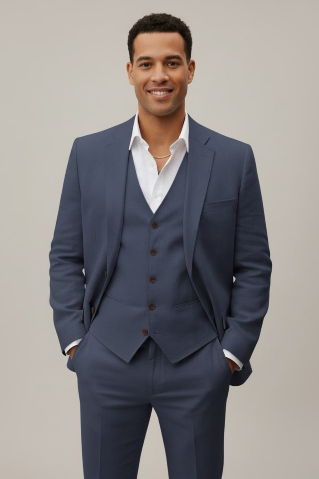 Eleganter 3-teiliger Leinenanzug Herren - Stilvoll für Hochzeit & Business