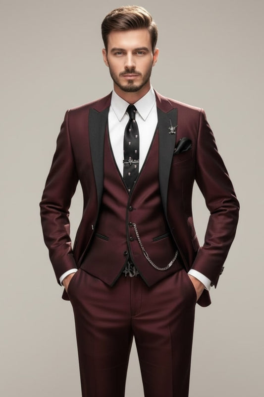 Luxuriöser 3-teiliger Herren Anzug für Galas, Hochzeiten & Events