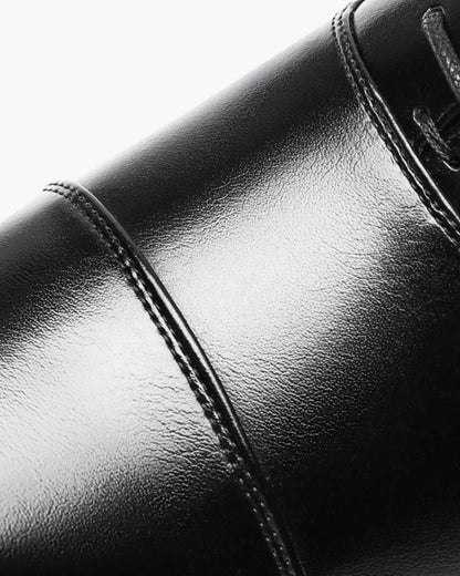 Herren Lederschuhe Schwarz Größe 42 Leder Klassisch-3