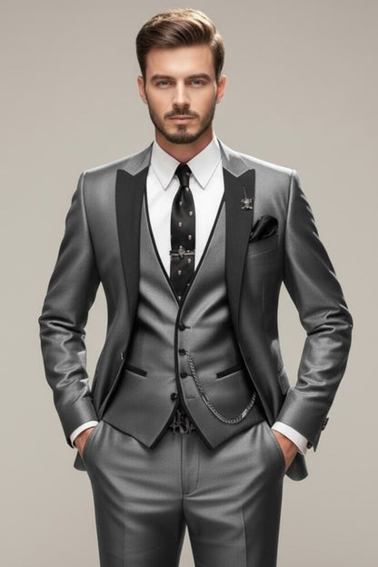 Luxuriöser 3-teiliger Herren Anzug für Galas, Hochzeiten & Events