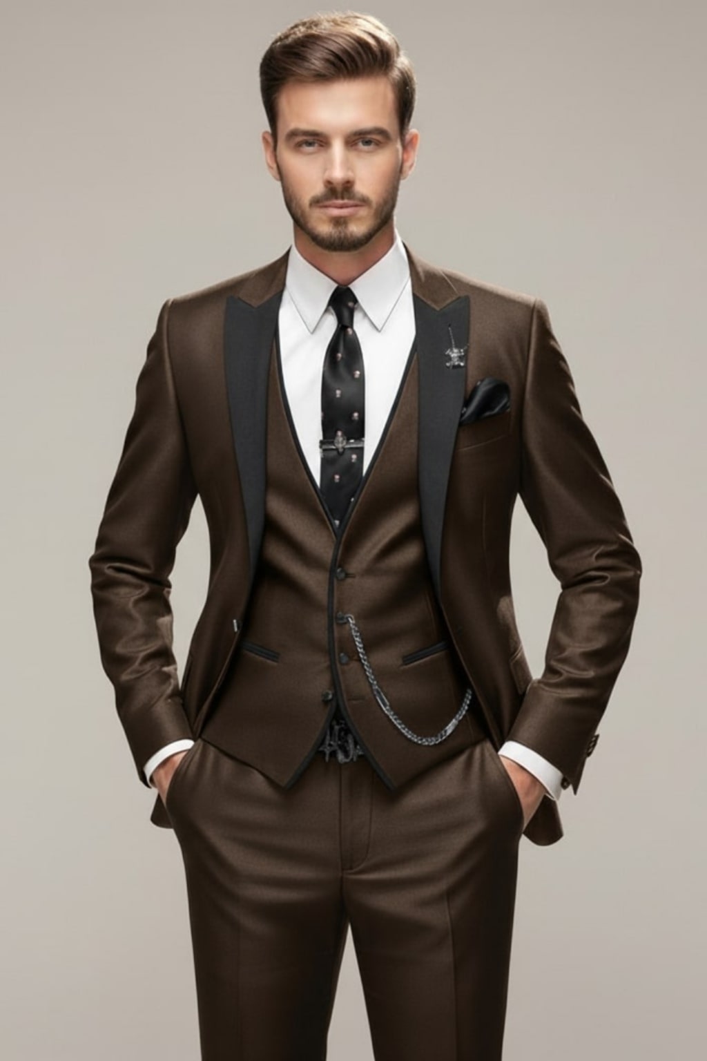 Luxuriöser 3-teiliger Herren Anzug für Galas, Hochzeiten & Events