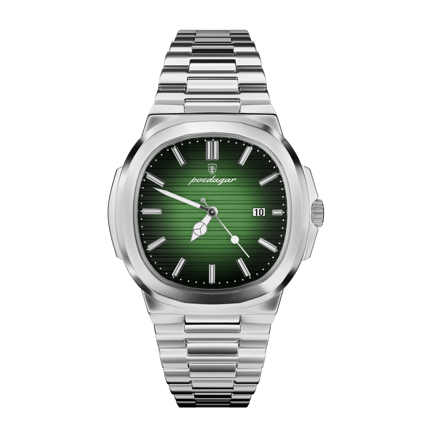 Herren Armbanduhr Edelstahl Schwarz 41 mm Quarz Saphirglas-1