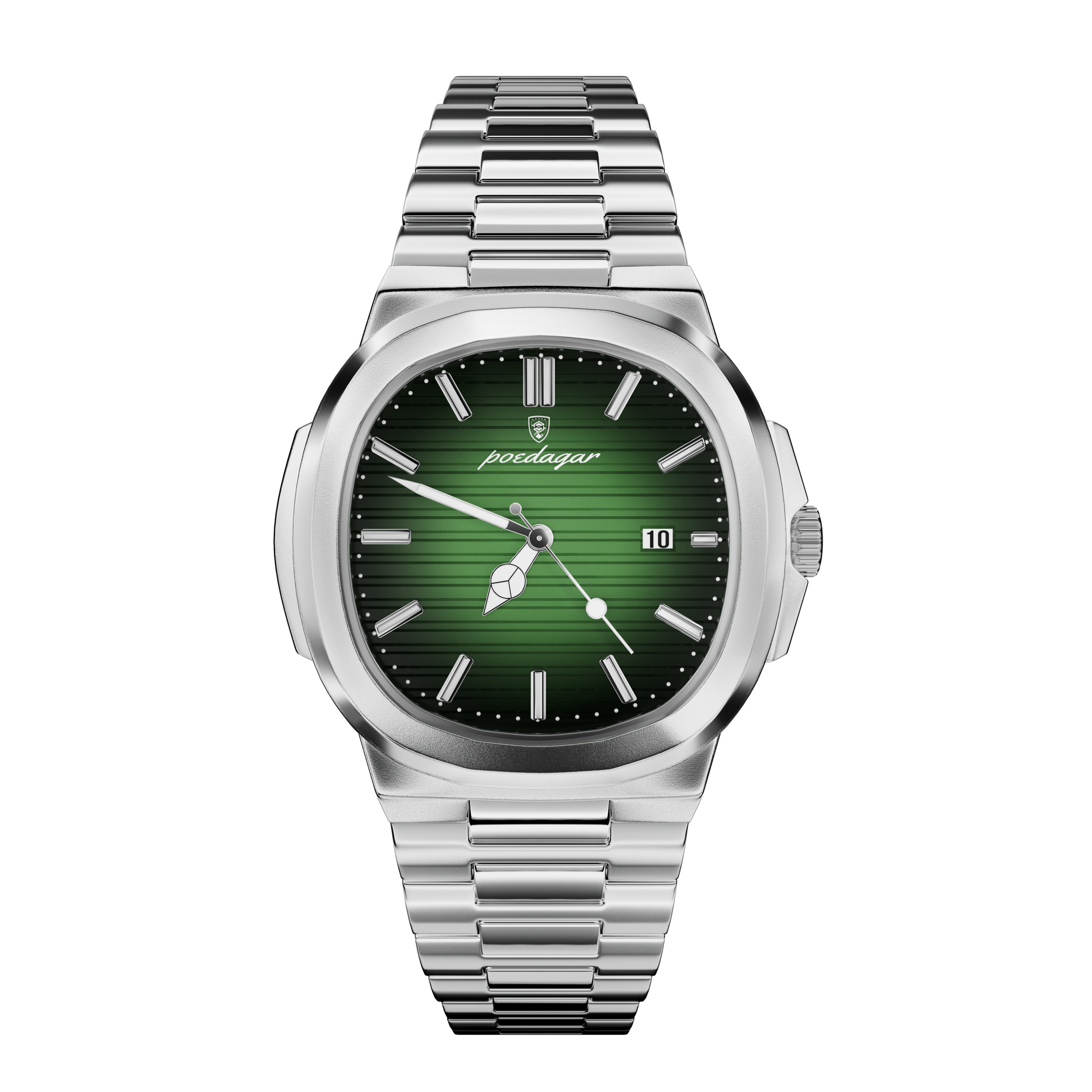 Herren Armbanduhr Edelstahl Schwarz 41 mm Quarz Saphirglas-1