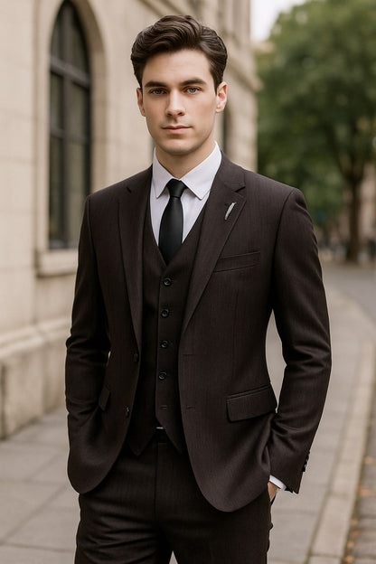 Schwarzer herrenanzug 3 teilig modern fit polyester viskose für büro
eleganter dreiteiliger anzug schwarz herren knitterarm für events und hochzeit