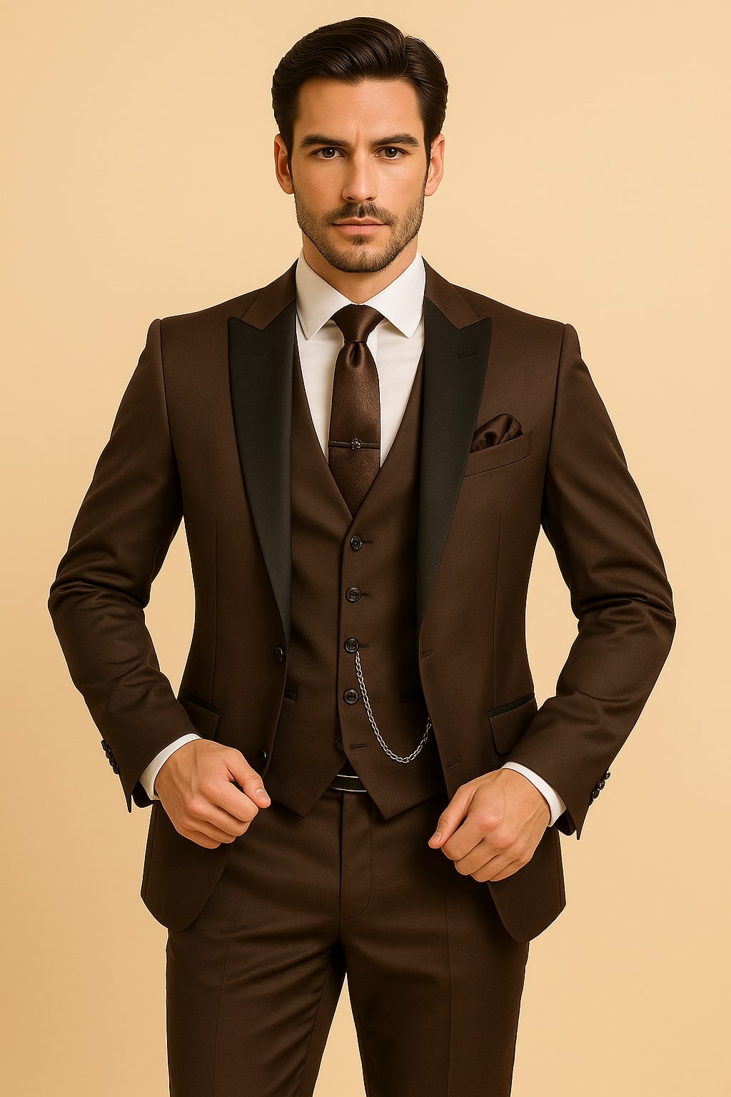 Luxuriöser 3-teiliger Herren Anzug für Galas, Hochzeiten & Events