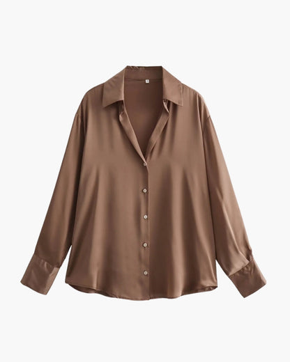 Variant image for Damen Hemd Sandy Brown Größe M Baumwolle Oversized-1