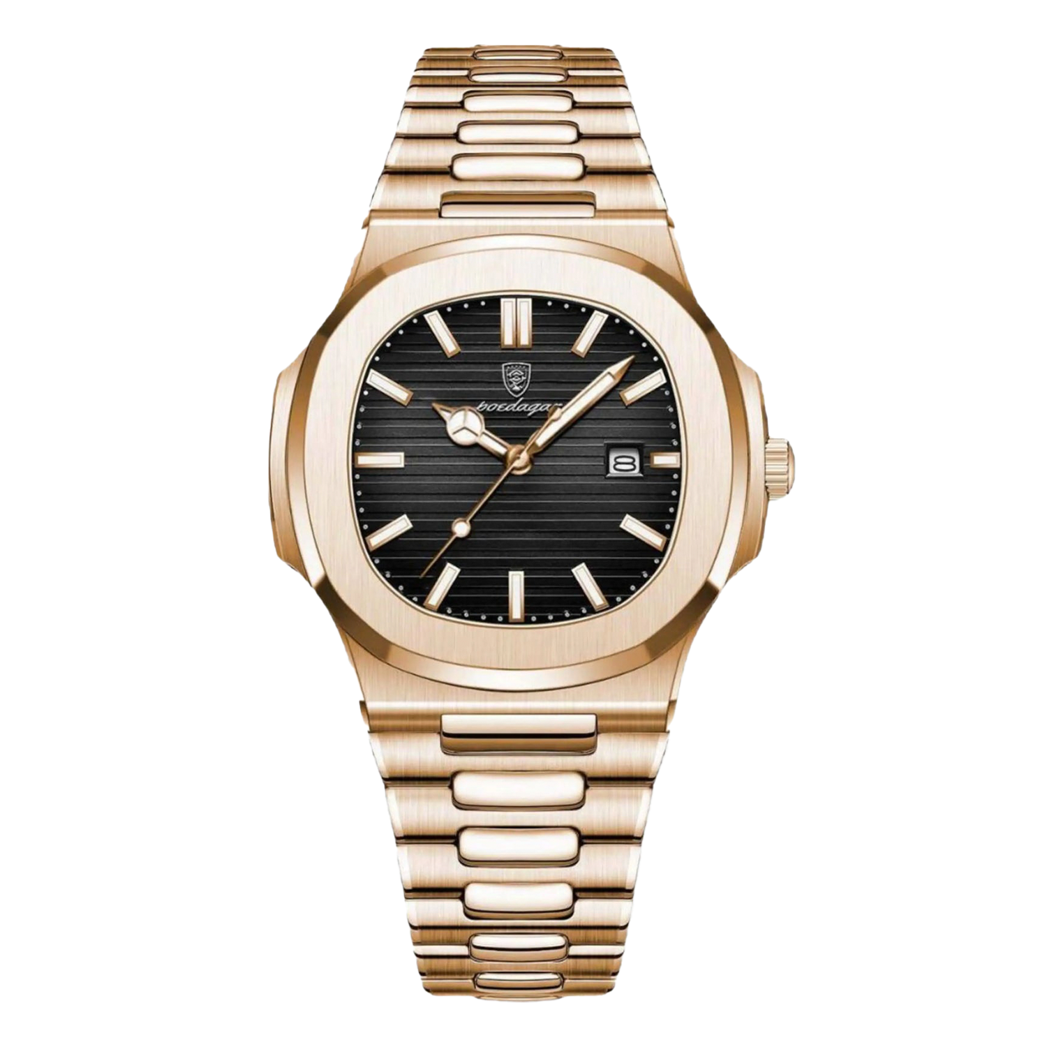 Herren Armbanduhr Roségold 40 mm Edelstahl Flach 10 mm Gehäusedicke-2