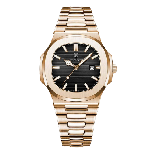 Herren Armbanduhr Roségold 40 mm Edelstahl Flach 10 mm Gehäusedicke-2
