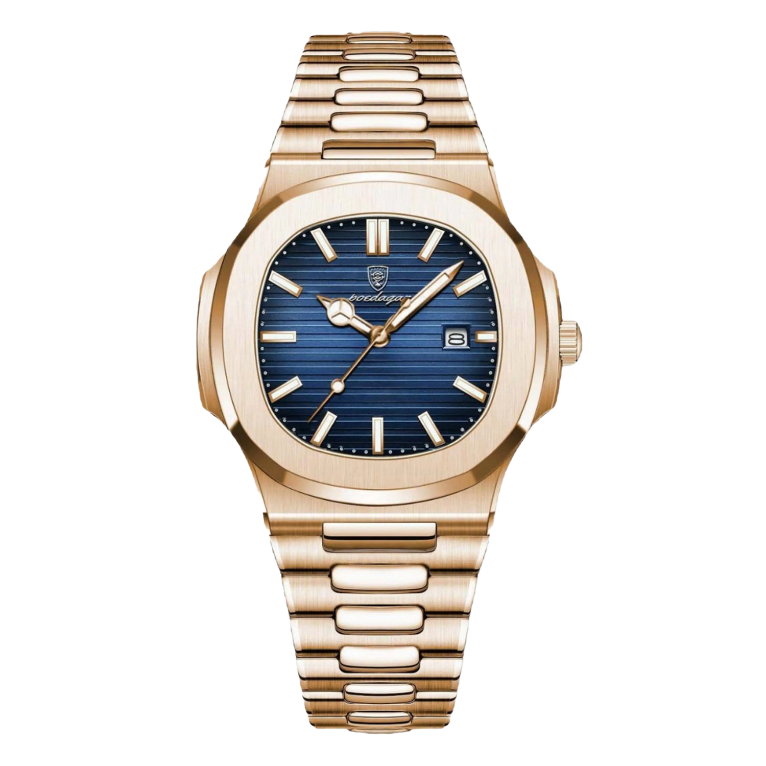 Herren Armbanduhr Roségold 40 mm Edelstahl Flach 10 mm Gehäusedicke-1