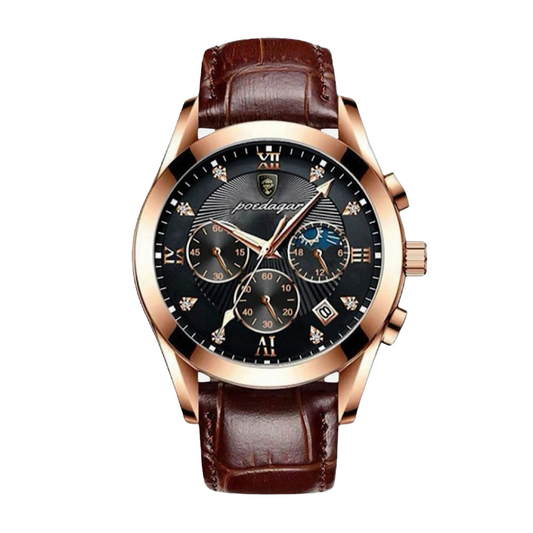 Herren Armbanduhr Schwarz 40 mm Edelstahl Quarz 10 mm dick, 22 mm Gurtbreite-1