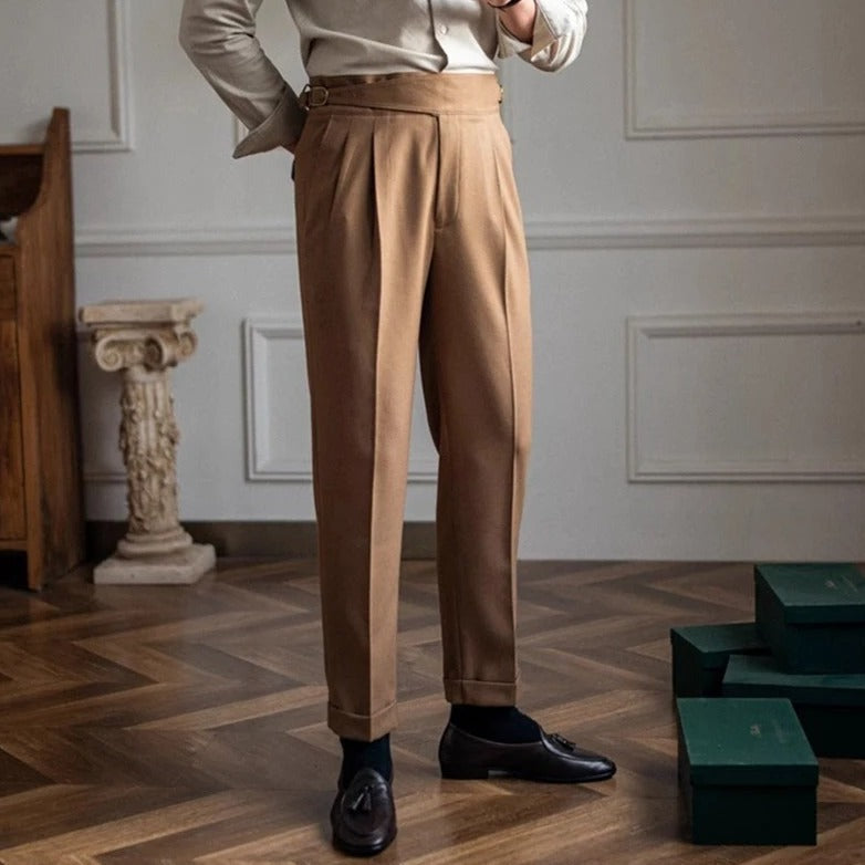 Variant image for Herren Hosen Beige Größe 42 Polyester Bundfalten Design-25