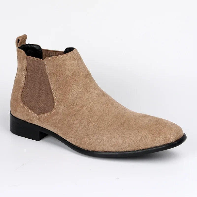 Herren Chelsea-Stiefel Schwarz Größe 42 Leder-5