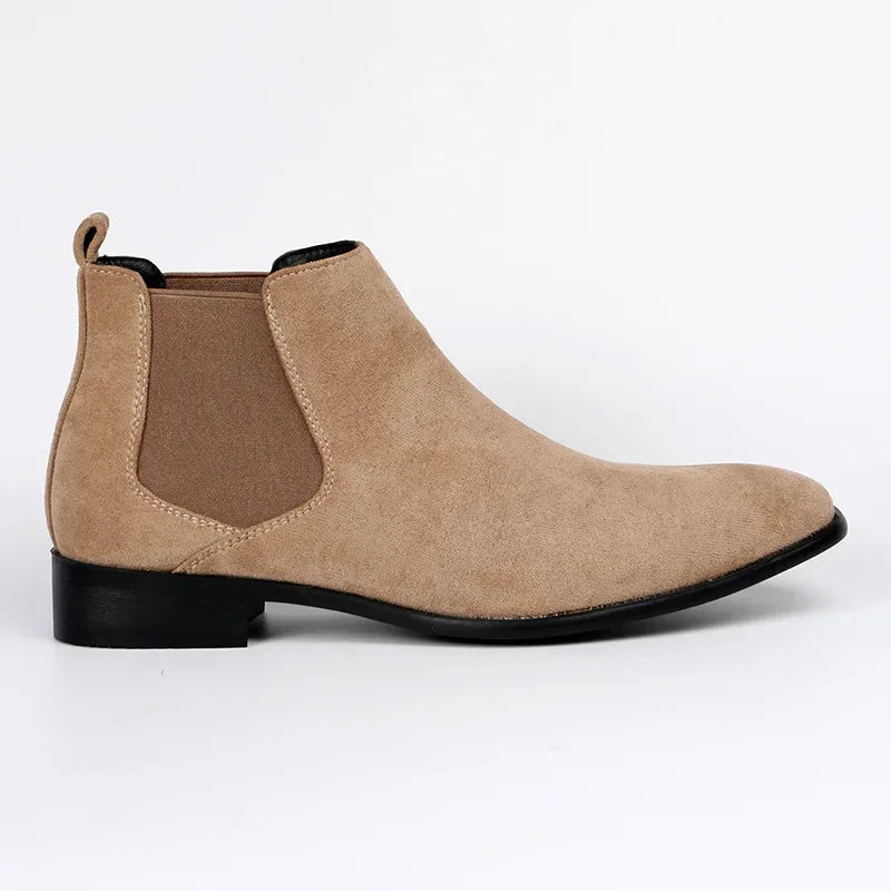 Herren Chelsea-Stiefel Schwarz Größe 42 Leder-4